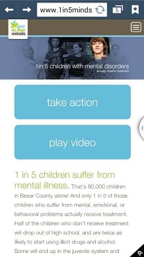1in5 minds mobile design