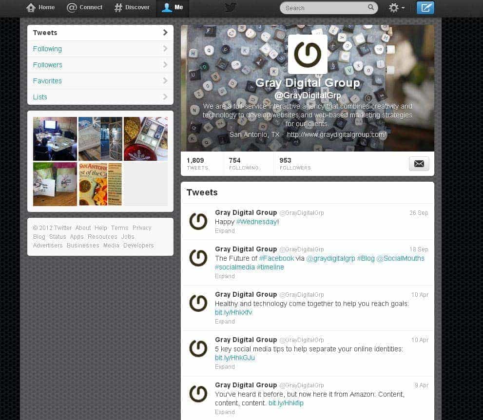 Gray Digital Group Twitter Homepage